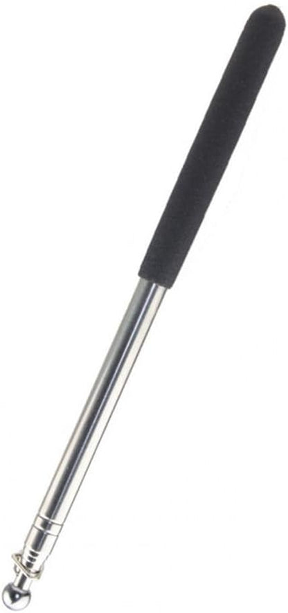 1pcs 1.2/1.6M Tour Guide Flag Pole Non-Slip Stainless Steel Extendable Teacher Pointer Banner Handheld FlagPoles(Black 120 cm)
