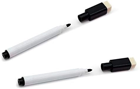 10 Pack Magnetic Dry Erase Markers with Eraser Cap Tips. Magnetic Feature is Great to Use On Fridge, Locker, Etc.(Black)
