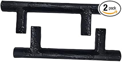 Adonai Hardware 3 Inch Centers Tahan Antique Cast Iron T Bar Cabinet PullHandle (Supplied as 2 Pieces per Pack) - Matte Black Powder Coated
