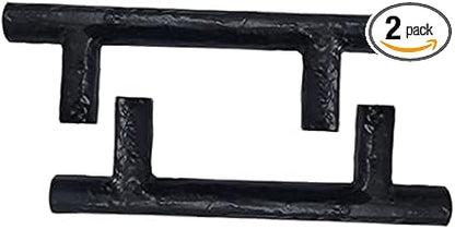 Adonai Hardware 3 Inch Centers Tahan Antique Cast Iron T Bar Cabinet PullHandle (Supplied as 2 Pieces per Pack) - Matte Black Powder Coated
