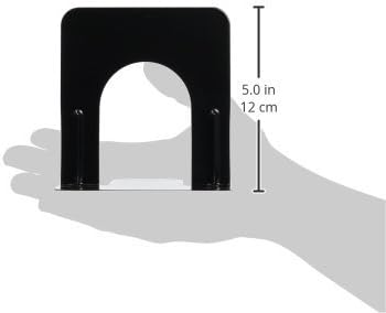 Universal Economy Bookends, Standard, 4 34 x 5 14 x 5, Heavy Gauge Steel, Black, 1 Pair (UNV54051)