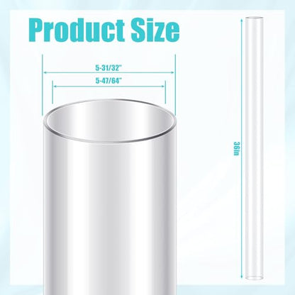 Geetery Clear PC Pipe Long Polycarbonate Round Rigid Plastic Tubing Unbreakable Plastic Tube Clear Tube for Dust Collection Hose Fittings (6 x 36 Inch)