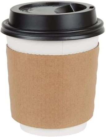 Perfect Stix Coffee Sleeves Fits, 10 oz. - 20 oz. Cups (Pack of 50), Natural Kraft. Insulated for Hot Cups