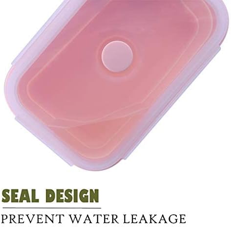 4 Pack Collapsible Silicone Food Containers Storage Lunch Bento Box with Lid BPA Free for Camping, Hiking (Pink, 4PC)
