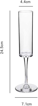 Teensery Clear Acrylic Champagne Flute Unbreakable Wine Toasting Goblet Plastic Tall Stemmed Champagne Glass Reusable Cocktail Cup for Wedding Birthday Party Anniversary, 1 Piece (Straight Style)