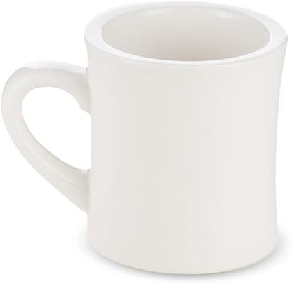 Espresso Parts Porcelain Diner Mug, Heavy-Duty Chip Resistance Porcelain, Dishwasher Safe - White (10oz305ml)