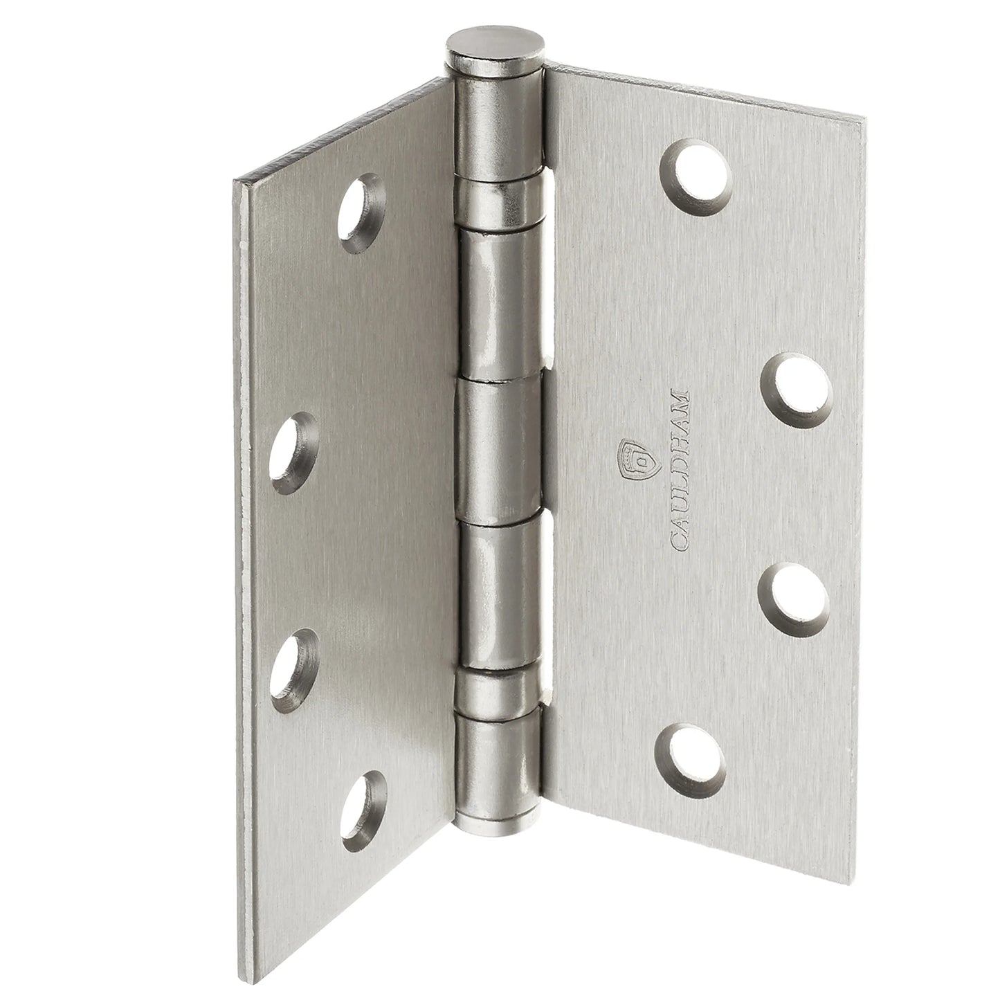 Cauldham (3 Pack) Commercial-Grade 4-1/2" Full Mortise Ball-Bearing Door Hinges - Satin Nickel