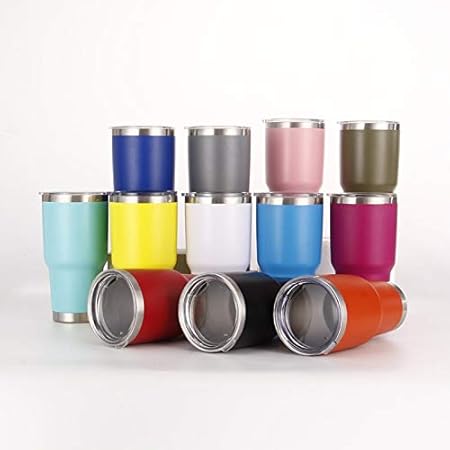 30 oz Stainless Steel Tumbler, Double Wall Insulated Travel Mug with Lid (White)