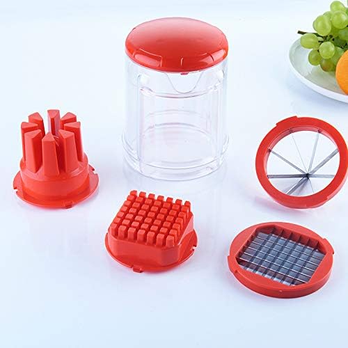 Easy to clean potato cutter, ultra blade potato cutter dishwasher safe, frying cutter - red
