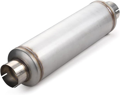 A-KARCK 4" Inlet Exhaust Resonator, 4" Inlet 4" Outlet 30" Overall Length Muffler Resonator Stainless Steel