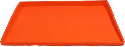 Orange Silicone Griddle Mat Heat Resistant Outdoor BBQ Protective Cover Mat with Foldable Design for Portable Use (43x26x4cm/16.9x10.2x1.6in)