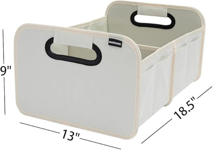Car Trunk Organizer and Storage Bin Small Essentials Collapsible Organization Accessories for SUV/Sedan Beige