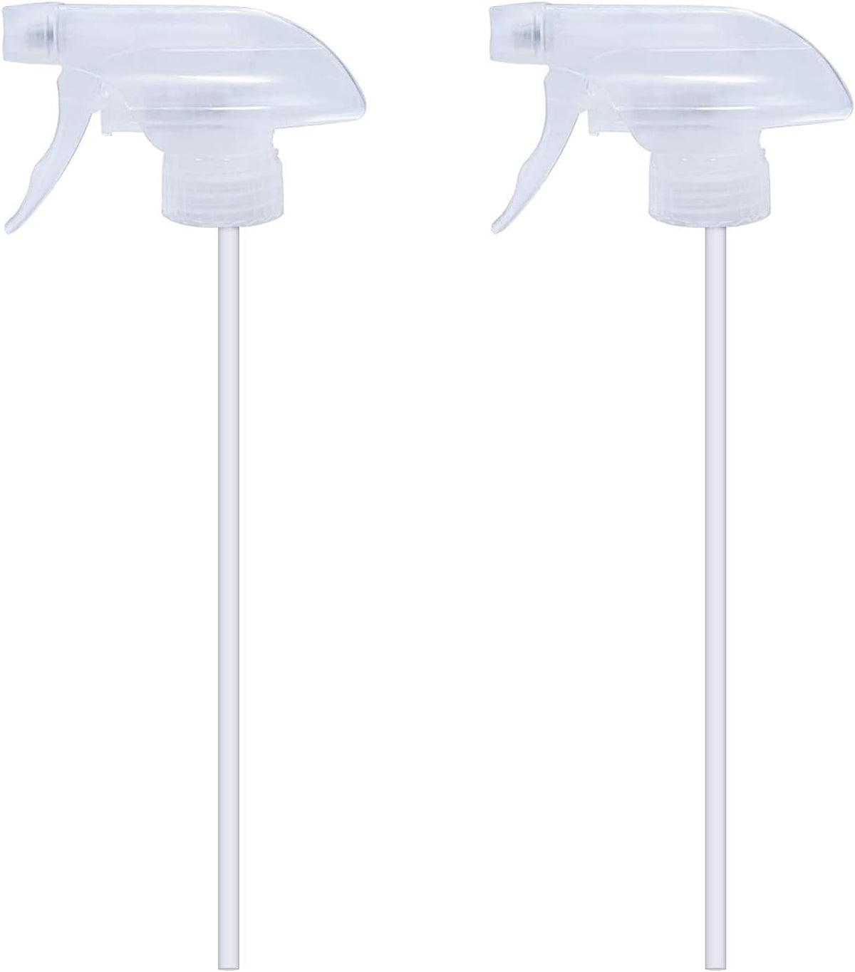 Spray Bottle Mist Spray Stream Trigger Replacement Parts Spray Bottle Trigger Sprayer Bottle Nozzles With Pipes Fits 8 oz /16 oz 28/400 Round Neck Bottles Clear 2 Pcs (2PCS, Clear)