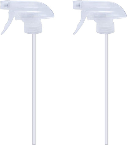 Spray Bottle Mist Spray Stream Trigger Replacement Parts Spray Bottle Trigger Sprayer Bottle Nozzles With Pipes Fits 8 oz /16 oz 28/400 Round Neck Bottles Clear 2 Pcs (2PCS, Clear)