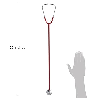 Dixie EMS Single Head Lightweight Stethoscope, Latex Free, for Doctors, Nurses, Students, Medical and Home Use - Red