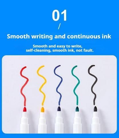 Fine tip Dry Erase Black Markers with Magnetic Cap and Eraser, Perfect for Dry Erase Boards and Whiteboards Pack of 8