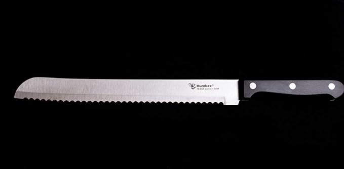 10 inch Bread Knife Serrated Knife Wave Edge Black