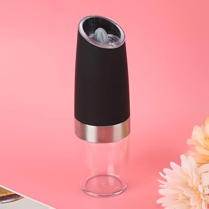 Topyond Pepper Grinder MultiFunctional Electric Grinding Tool Household Pepper Mill Spice Seasoning Grinder Suitable for Kitchen Restaurant Use(Black)