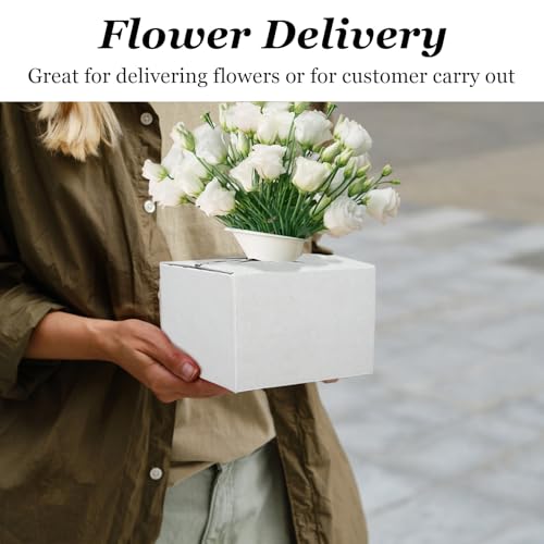 tonchean 100PCS Cardboard Delivery Boxes for Florists, Quick Fold Florist Delivery Box, Flower and Vase Boxes for Secure Floral Arrangements During Transport