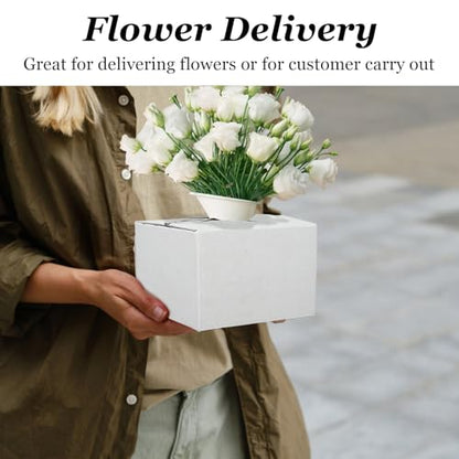 tonchean 100PCS Cardboard Delivery Boxes for Florists, Quick Fold Florist Delivery Box, Flower and Vase Boxes for Secure Floral Arrangements During Transport