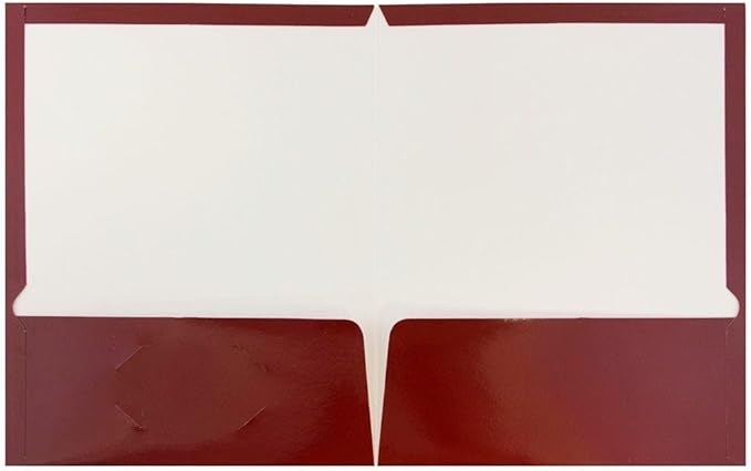 JAM PAPER Laminated Two Pocket Glossy Folders - Maroon Red - 3/Pack
