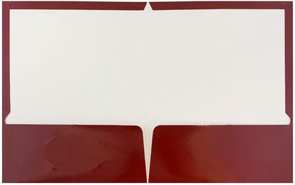 JAM PAPER Laminated Two Pocket Glossy Folders - Maroon Red - 3/Pack