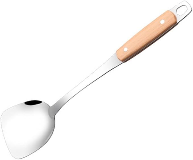 MAGICLULU Cooking Spatula Pancake Flipper Stainless Steel Turner Non-slip Wood Handle