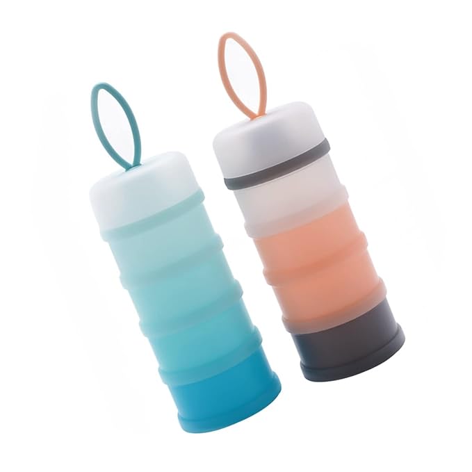 Kisangel 2pcs Box Milk Powder Box Kids Milk Powder Dispenser Outdoor Milk Powder Organizer Powder Container Three-Layer Milk Container Powder Milk Container Storage Box Pp Portable Baby