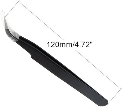 Auniwaig Anti-static Tweezers 4.72 inch Length ESD-15 tweezers Precision Slant Flat Tip tweezers for Craft DIY Electronics Repair Tool Black 1 pcs