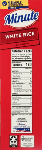 Minute Instant White Rice, 72-Ounce Box, Light and Fluffy, for Quick Dinner Meals
