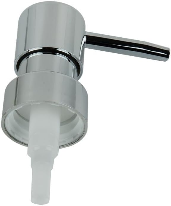 Round Head ABS Lotion Pump with 28/400 Thread, Smooth Dispensing Nozzle for Soap and Lotion Bottles, Metal Casing and Leak-Resistant Gasket, 9 cm Pump and 15 cm Tube, Silver(Silver)
