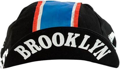 Team Brooklyn Retro Cycling Cap Black with Red/White/Blue Stripes