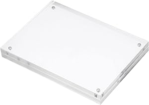 PATIKIL 5.1" x 7.1" x 0.8" Acrylic Picture Frame, Magnetic Photo Frames Display Double Sided for Family Home Office, Clear