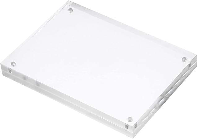 PATIKIL 5.1" x 7.1" x 0.8" Acrylic Picture Frame, Magnetic Photo Frames Display Double Sided for Family Home Office, Clear