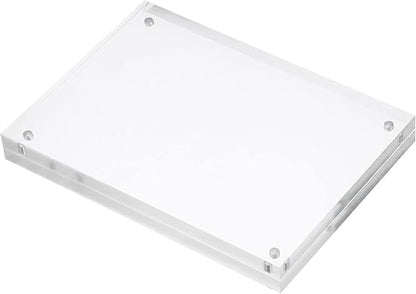 PATIKIL 5.1" x 7.1" x 0.8" Acrylic Picture Frame, Magnetic Photo Frames Display Double Sided for Family Home Office, Clear