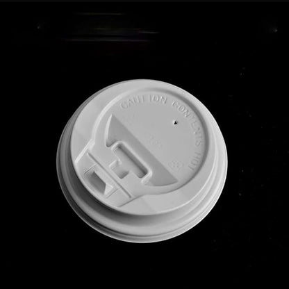 DKZ Kraft Paper Corrugated Paper Cups, Biodegradable Beverage Paper Cups, Disposable Take-Out Kraft Paper Cups, Take-Out Paper Cup Lids (100 8oz White Paper Cup lids)