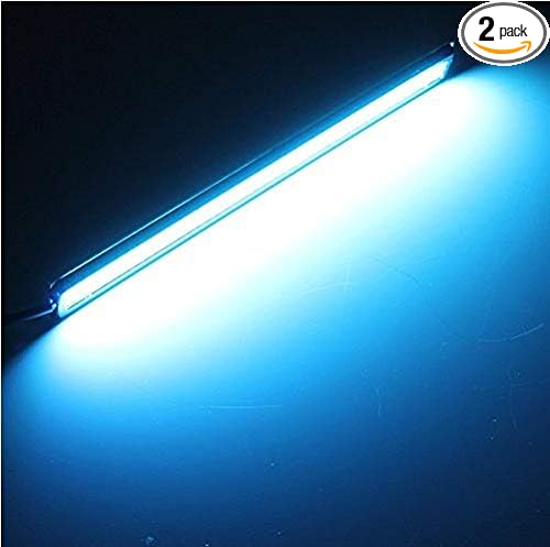 2pcslot 17CM Car LED COB DRL Daytime Running Light Waterproof 12V External Led Car Light Source Parking Fog Bar Lamp White Blue Red (Crystal Blue)