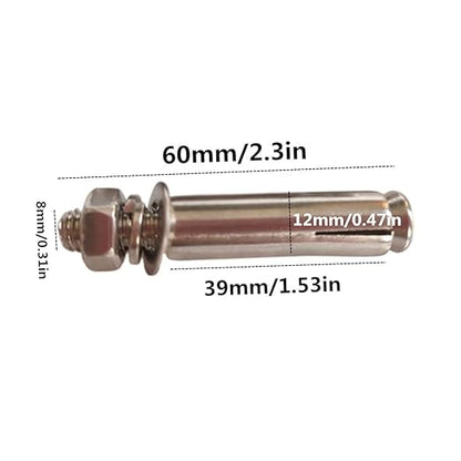 Stainless Steel Expansion Bolts M8x60mm External Hex Expansion Bolt (5 Pack)