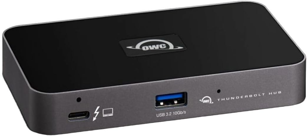 OWC Thunderbolt Hub Docking Station, Grey/Black, Thunderbolt 4, USB-A