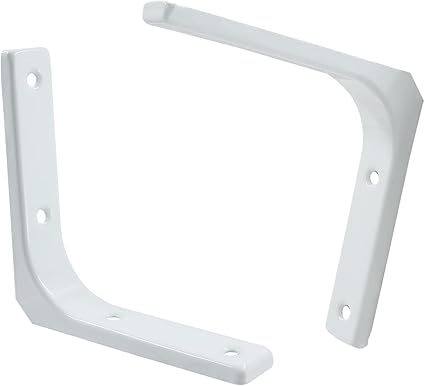 2 Pack White Wall Shelf Bracket 4 Inch Shelf Bracket, Heavy Duty Shelf Support Decor Shelf Bracket