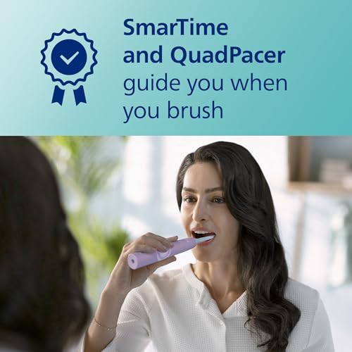 Philips Sonicare 4100 Electric Toothbrush, Sonic Toothbrush with Two Intensity Levels, Pressure Sensor and Timer, Lush Lilac Prismatic