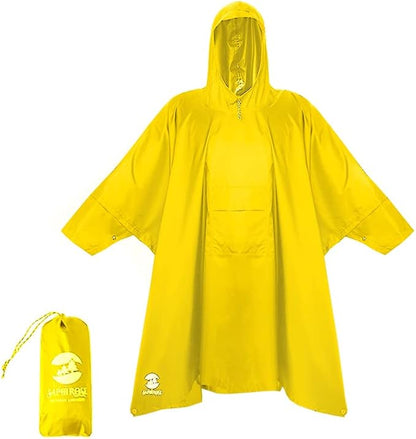 SaphiRose Long Sleeves Rain Poncho Waterproof Unisex Raincoat Jacket for Adults Men Women