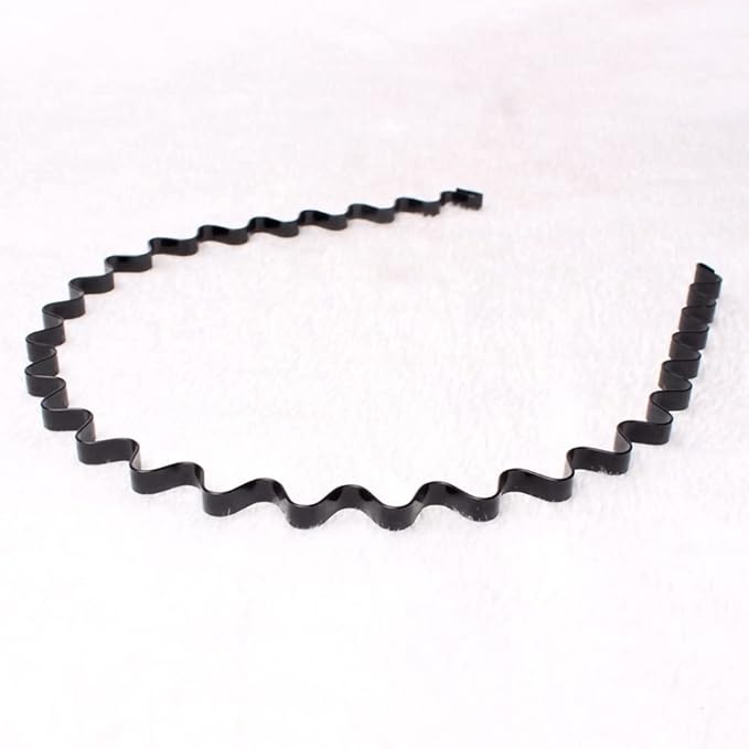 Unisex Universal 5mm Fashion Metal Elastic Black Hair Hoop Hairband Sport Head-wear Accessories
