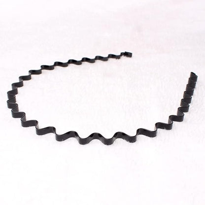 Unisex Universal 5mm Fashion Metal Elastic Black Hair Hoop Hairband Sport Head-wear Accessories