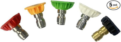 5 Quick Connect Spray Nozzles Tips for RYOBI 2900 3300 PSI for Westinghouse WPX3200 for DEWALT 3400 3500 3600PSI for Champion 3200 PSI for Generac 3100 3600 PSI Pressure Washer 2.4GPM 2.5GPM