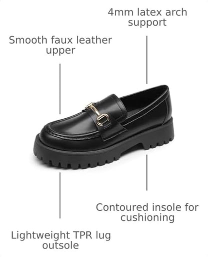 DREAM PAIRS Platform Chunky Loafers for Women | Slip On Casual Dressy Business Shoes with Arch Support