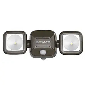 Beams MB3000 High Performance 500 Lumen Wireless Battery Powered Motion Sensing LED Dual Head Security Spotlight, Brown, 1-Pack