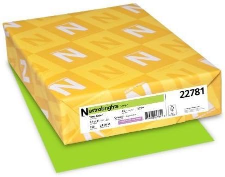 Neenah Paper 22781 Color Cardstock, 65lb, 8 12 x 11, Terra Green, 250 Sheets