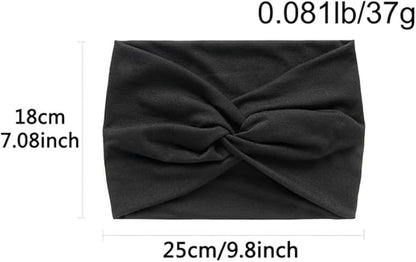 4 Pcs Twist Knotted Headbands Non Slip Stretch Head Bands Stretchy Hair Bands Yoga Workout Hairbands Wide Twisted Head Wraps Elastic Hair Wraps Cute Plain Headwraps Multicolor 2