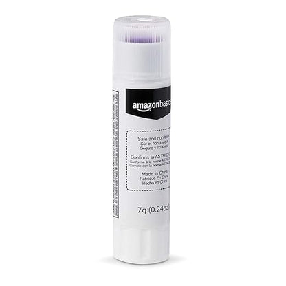 Basics Purple Washable School Glue Sticks, Dries Clear, Non-Toxic, 0.24-oz Stick, 60-Pack